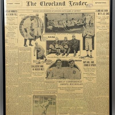 1907 Cleveland Leader Indians vs Tigers Newspaper