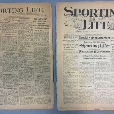 Pair Sporting Life 1895 1896 Baseball Newspaper