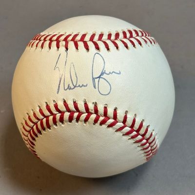 Nolan Ryan Single Signed Rawlings Brown Baseball