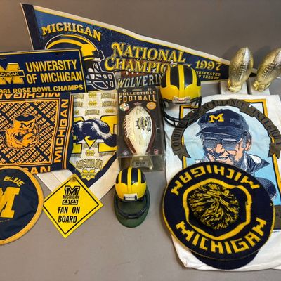 Lot 13 University Michigan Football Collectibles