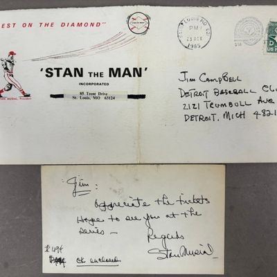 Stan THE MAN Musial Signed Jim Campbell 85 Letter