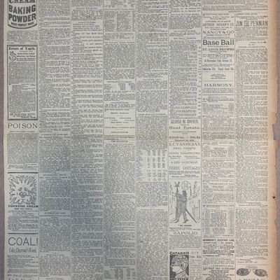 Detroit Tribune 1887 vs St Louis Browns Newspaper