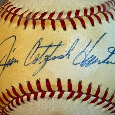 Jim Catfish Hunter Single Signed Rawlings Baseball