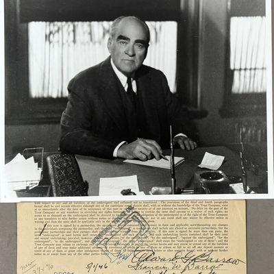 1946 Edward Barrow Yankees Baseball Signed Doc