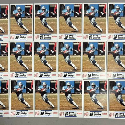 Lot 30 Barry Sanders Oscar Meyer Football Cards