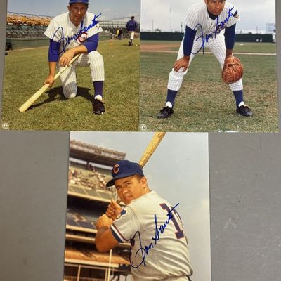 Lot 3 Chicago Cubs Ron Santo Signed 8x10 Photos