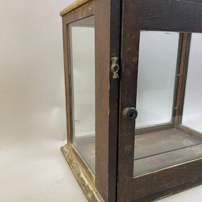 Antique Barber Shop Medical Display Cabinet