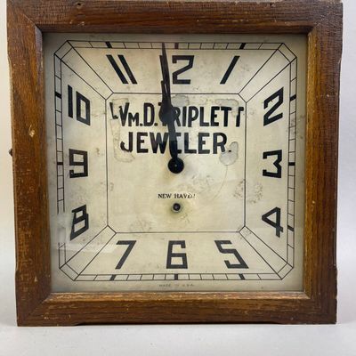 Antique Wm D Triplett Jewler New Haven Wall Clock