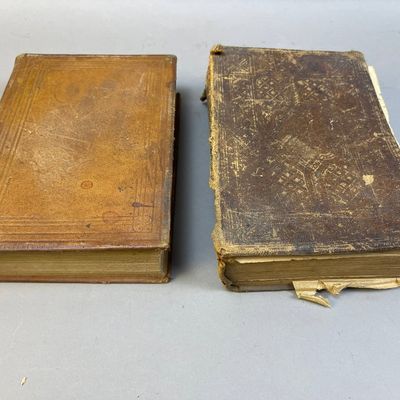 Pair 1877 Holy Bibles American Bible Society