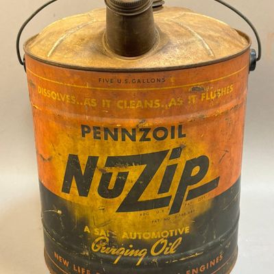 Pennzoil NuZip 1940s Original 5 Gallon Motor Oil C