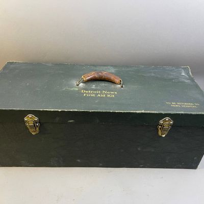 Antique Detroit News First Aid Kit Briefcase MI