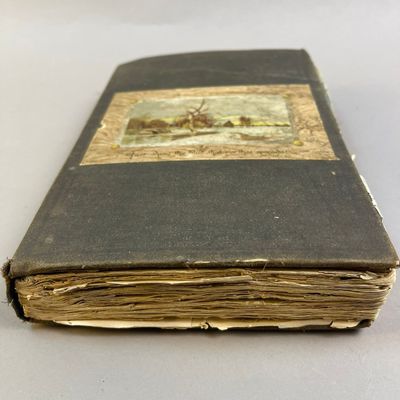 Antique 1892 Book w/ Advertising Cutout Journal