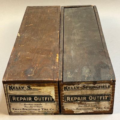 Pair Antique Early 1920s Kelly Springfield Wooden