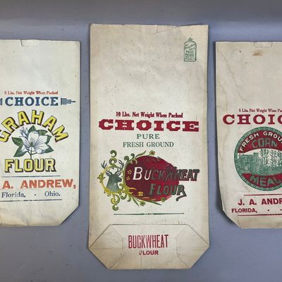 Lot of 3 Vintage Choice Flour Seed Sack Bags