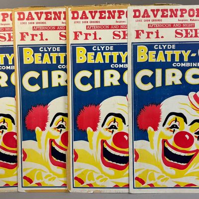 Lot of 4 Clyde Beatty-Cole Combined CircusPosters