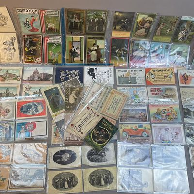 Antique Lot 100+ Comedic Humor Comedy Postcards