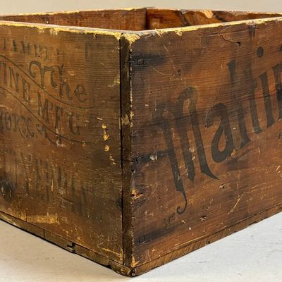 Maltine Manufacturing New York Wooden Crate Box