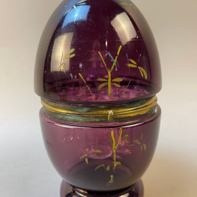 Antique Cordial Liquor Egg Shaped Decanter Czech