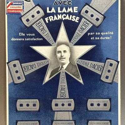 Shave Easy You Sit With The French Cardboard Sign