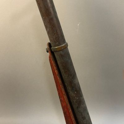 Antique Brass Original Air Pump w/ Original Red Pa