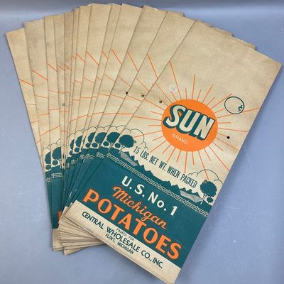 Lot of 13 Sun Brand Michigan Potatoes Paper Bags