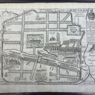 Antique Thomas Fuller Original Map Of Jerusalem