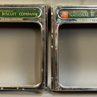 (2)1920s National Biscut Company Store Display Lid