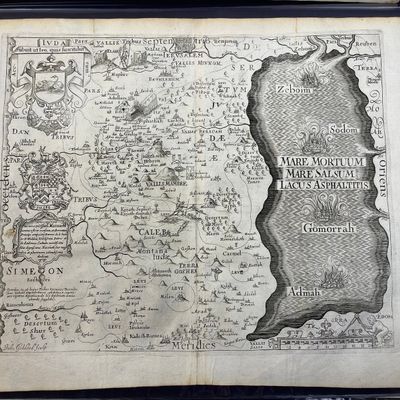 Antique 1650 Thomas Fuller Tribe Of Judah Map