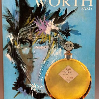 French 1950s Worth Paris Perfume Advertising Sign