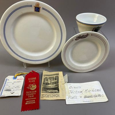Vintage Gilberts Jackson Michigan Plate Saucer Cup