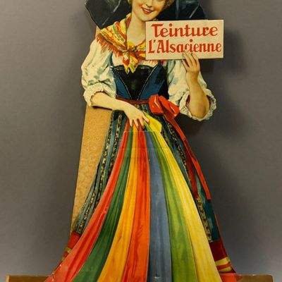 French Alsatian Hair Dye Cardboard Display Sign