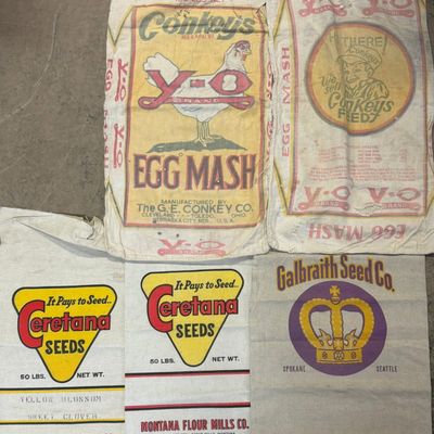 Lot of 5 Seed Flour Egg Mash Bags