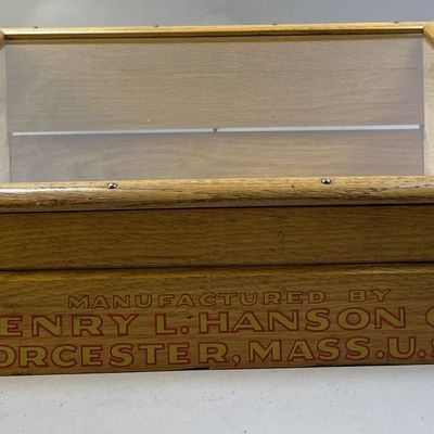 Henry Hanson Worcester Mass Glass Flip Top Cabinet