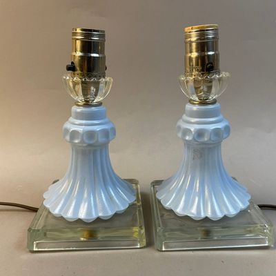 Pair of Vintage Art Deco Style Boudoir Table Lamps