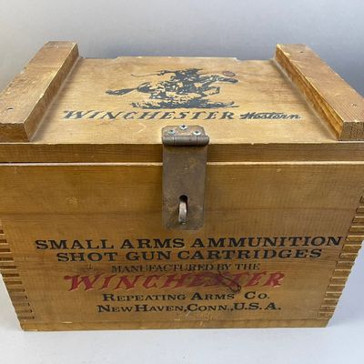 Antique Winchester Small Arms Ammo Wood Crate Box