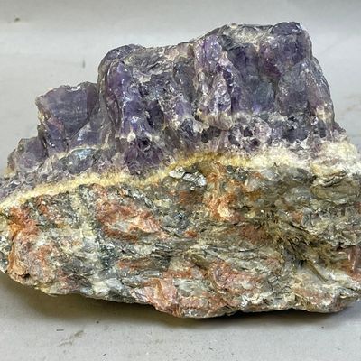 Rough Amethust Crystal w/ Earthy Mineral Base Rock