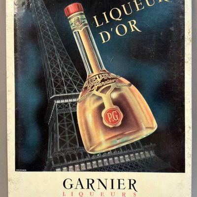 Garnier French Liquior Advertising 1950s Sign