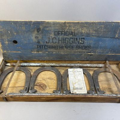 Vintage Official J.C. Higgins Pitching Horse Shoes