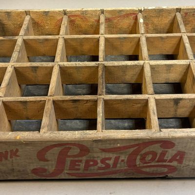 Drink Pepsi Cola 24 Bottles July 1961 Wooden Soda
