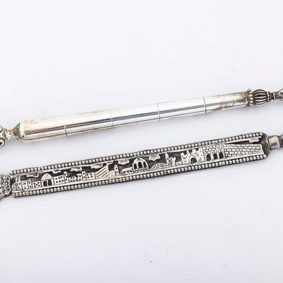 A STERLING SILVER "JERUSALEM" TORAH POINTER. Israel, modern