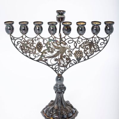 A STERLING SILVER HANUKKAH MENORAH. Israel, c. 2000
