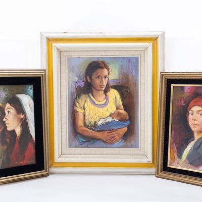 A GROUP OF 3 OILS ON CANVAS BY SANDU LIEBERMAN (1922, Romania - 1977, Israel)