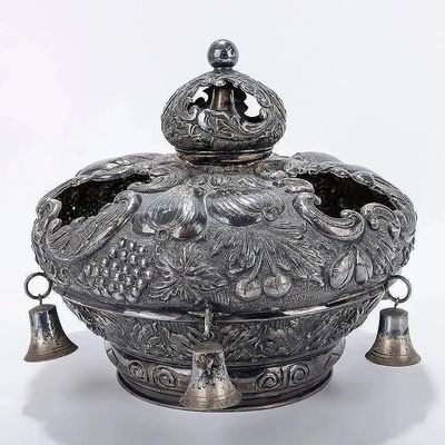 A SILVER TORAH CROWN. Hungarian, 20th century.
