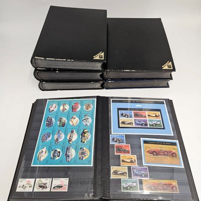 A LARGE WORLD STAMP COLLECTION - TRAINS, PLANES AND AUTOMOBILES.