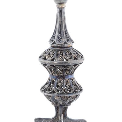 A STERLING SILVER SPICE TOWER. Israel, c. 1990