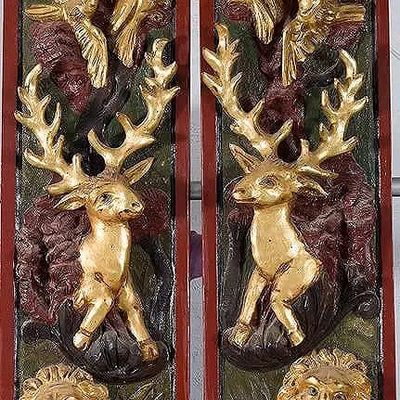 A MAGNIFICENT PAIR OF HAND CARVED TORAH ARK DOORS
