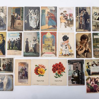 A COLLECTION OF 22 JEWISH NEW YEARS CARDS. Germany and others, c. 1900