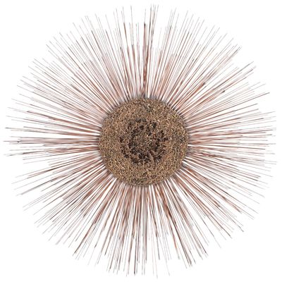 LARGE CONTEMPORARY BRUTALIST STYLE SUNBURST WALL SCULPTURE, COPPER WITH GOLD FINISH C 1990