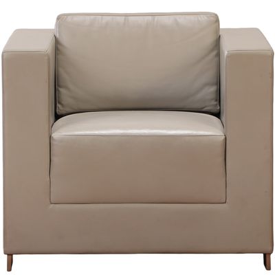 Sale Photo Thumbnail #168: LEATHER CLUB CHAIR WITH LOOSE SEAT CUSHION.