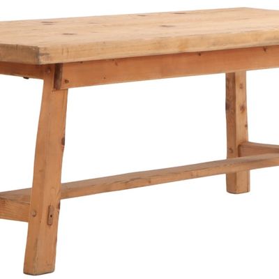 Sale Photo Thumbnail #351: FRENCH PINE TABLE WITH MORTIS AND TENON CONSTRUCTION C 1950.